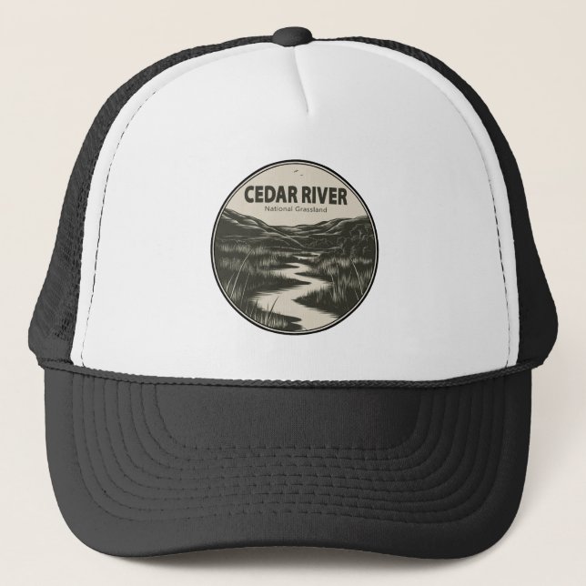 Cedar River National Grassland Stream Trucker Hat (Front)