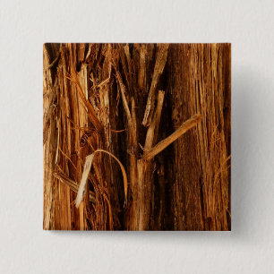 Cedar Textured Wooden Bark Look 15 Cm Square Badge
