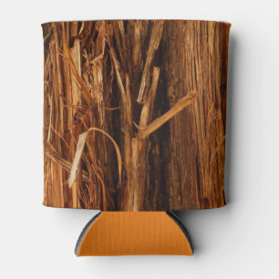 Cedar Textured Wooden Bark Look Can Cooler