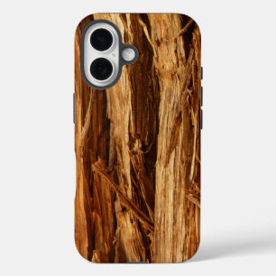 Cedar Textured Wooden Bark Look iPhone 16 Case