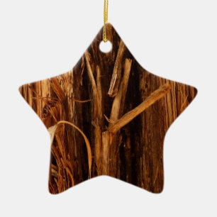 Cedar Textured Wooden Bark Look Ceramic Tree Decoration