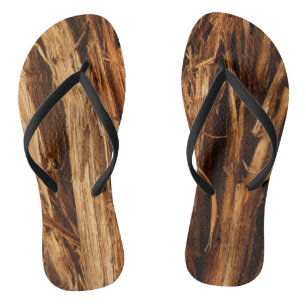 Cedar Textured Wooden Bark Look Jandals