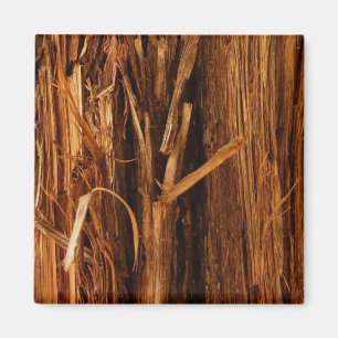 Cedar Textured Wooden Bark Look Magnet