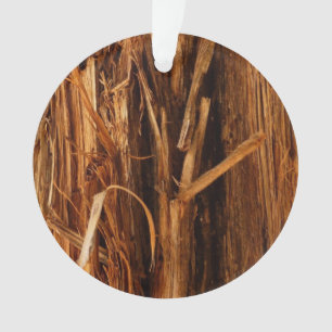 Cedar Textured Wooden Bark Look Ornament