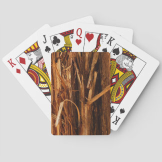 Cedar Textured Wooden Bark Look Playing Cards