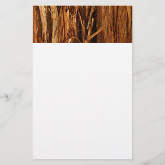 Cedar Textured Wooden Bark Look Stationery