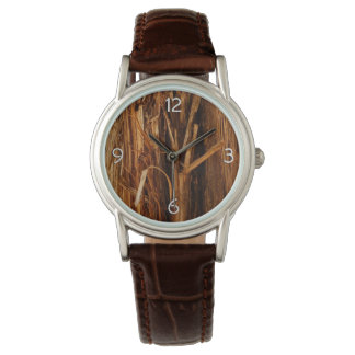 Cedar Textured Wooden Bark Look Watch