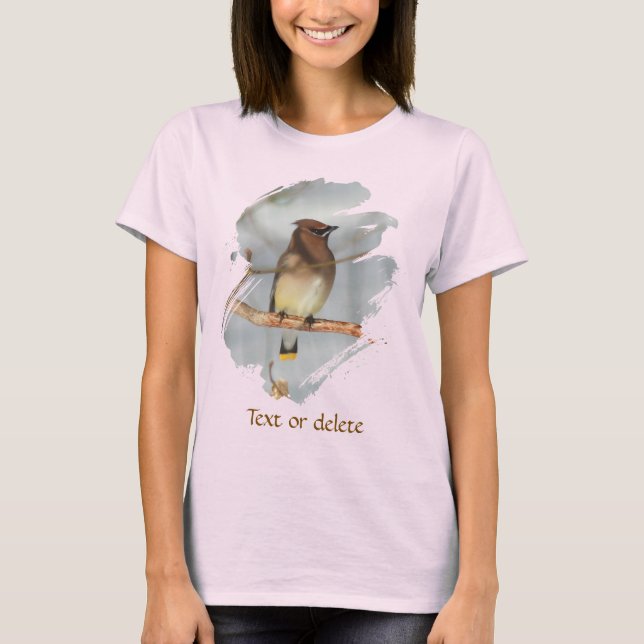Cedar Waxwing Bird Animal Personalized T-Shirt (Front)