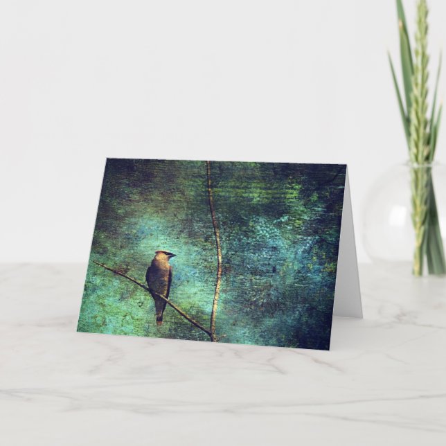 Cedar WaxWing Bird Card (Front)