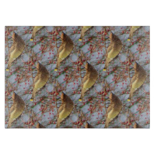 Cedar Waxwing Bird Nature Art Pattern Cutting Board