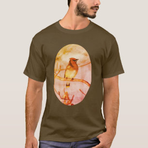 Cedar Waxwing Bird Nature Art T-Shirt