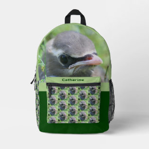 Cedar Waxwing Fledgling Bird Personalised Printed Backpack
