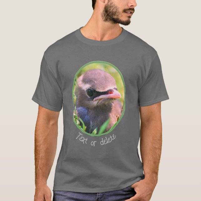 Cedar Waxwing Fledgling Bird Personalised T-Shirt (Front)