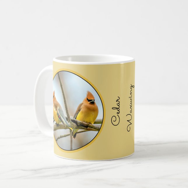 Cedar Waxwing - Original Photograph Coffee Mug (Front Left)
