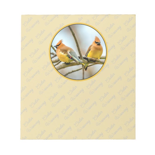 Cedar Waxwing - Original Photograph Notepad (Front)