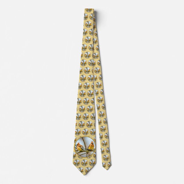 Cedar Waxwing - Original Photograph Tie (Front)