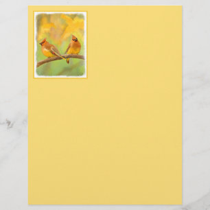 Cedar Waxwing Painting - Cute Original Dog Art