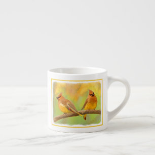 Cedar Waxwing Painting - Cute Original Dog Art Espresso Cup