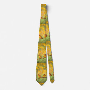 Cedar Waxwing Painting - Cute Original Dog Art Tie