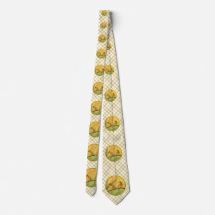 Cedar Waxwing Painting - Cute Original Dog Art Tie