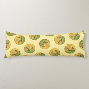 Cedar Waxwing Pair Painting Original Wild Bird Art Body Cushion