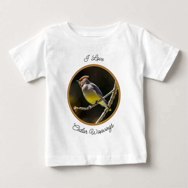 Cedar Waxwing Songbird Original Wild Bird Photo Baby T-Shirt (Front)