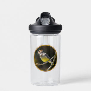 Cedar Waxwing Songbird Original Wild Bird Photo Water Bottle