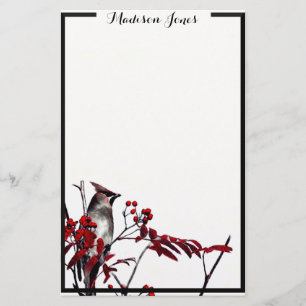 Cedar Waxwing Stationery