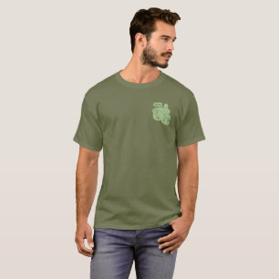 Cedar Waxwing Stencil- Fatigue Green- Front Pocket T-Shirt
