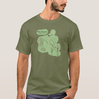 Cedar Waxwing Stencil- Fatigue Green- Full Front T-Shirt
