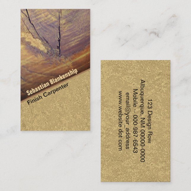 Cedar Wood Knot Close-Up Photograph Carpenter Business Card (Front/Back)