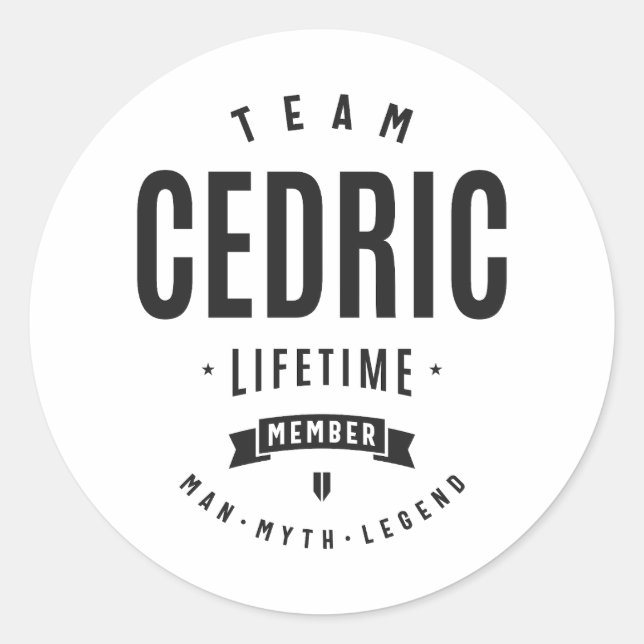 Cedric Lifetime Member Personalised Name Cedric Classic Round Sticker (Front)