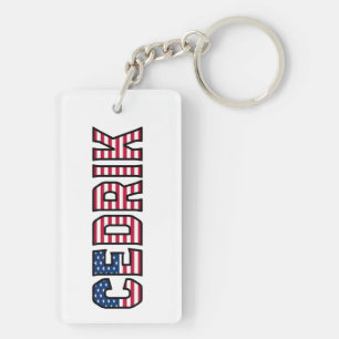 Cedrik Name Vorname USA Flagge Anhänger Schlüssel Key Ring
