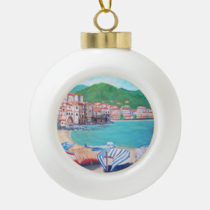 Cefalu Beach - Ceramic Ball Ornament