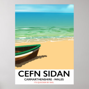 Cefn Sidan, Carmarthenshire wales vintage railways Poster