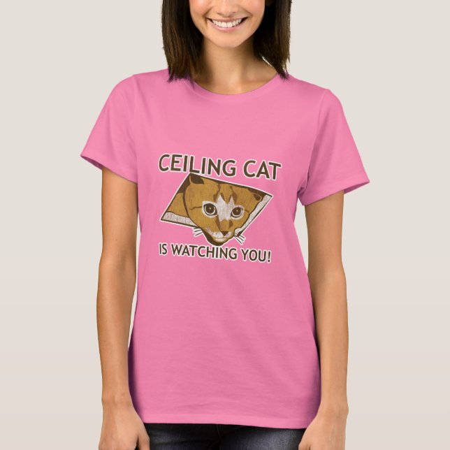 Ceiling Cat is watching you! T-Shirt (Front)