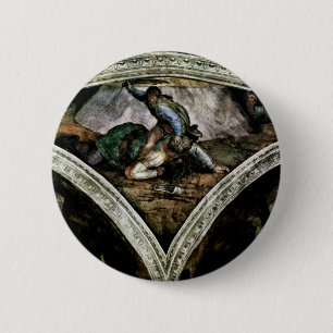 Ceiling Fresco For The Story Of Creation In The Si 6 Cm Round Badge