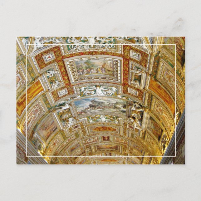 Ceiling in The Gallery of Maps, Vatican Museums Postcard (Front)