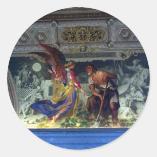 Ceiling in the Vatican Museum in Rome Classic Round Sticker