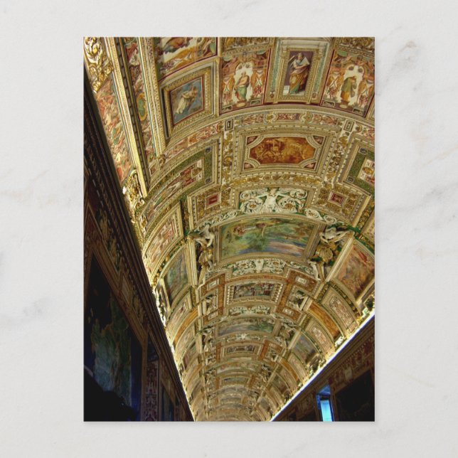 Ceiling in Vatican Museum, Rome Italy Postcard (Front)