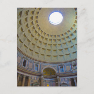 Ceiling of the Pantheon in Rome, Italy. Postcard