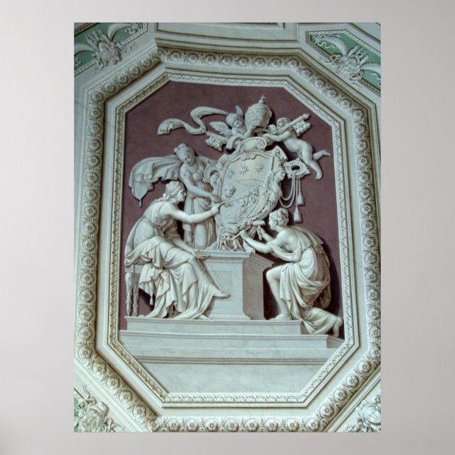 Ceiling Panel in the Vatican Museum Print (Front)