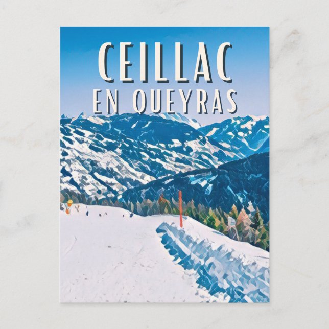Ceillac in Queyras Ski resort Postcard (Front)