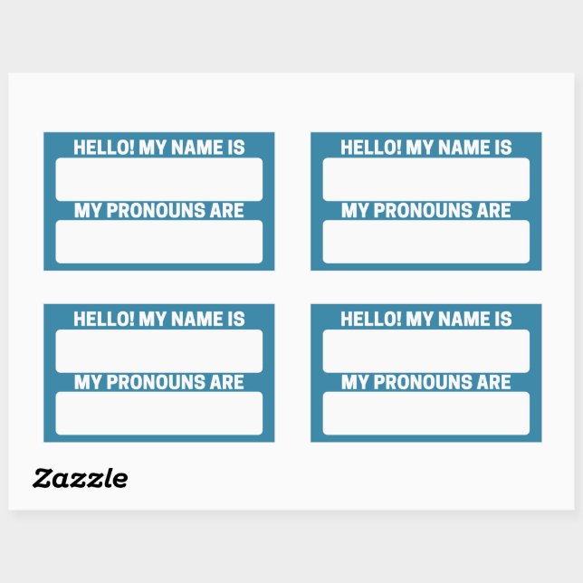 Celadon Blue Name & Pronoun Labels (Sheet)