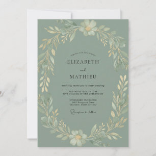 Celadon Foliage Eucalyptus Wedding Invitation