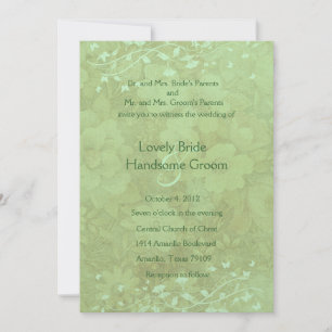 Celadon Vintage Floral Wedding Invitation