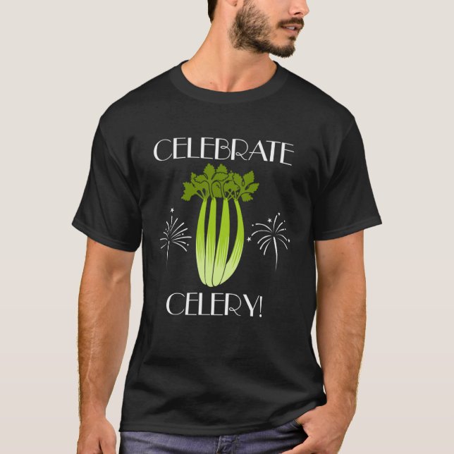 Celebate Celery Ironic Vegetables Leek T-Shirt (Front)