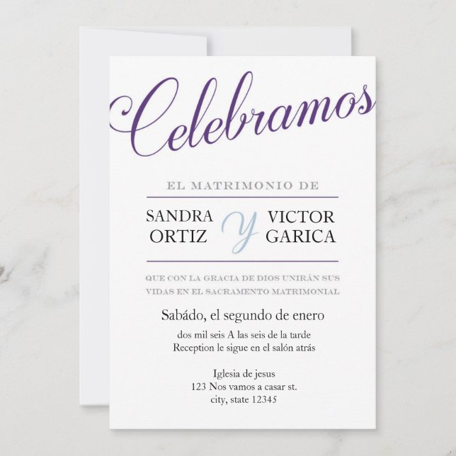 Celebramos Wedding Invite (Front)