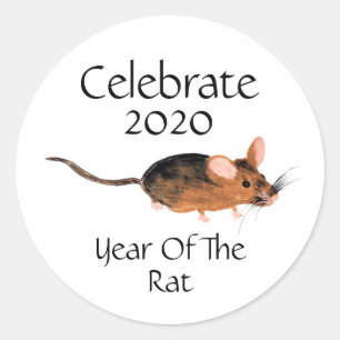 Celebrate 2020 Chinese New Year Year of the Rat Classic Round Sticker