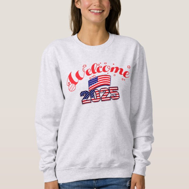 Celebrate 2025 with USA Themed Festive Graphics Sweatshirt (Front)